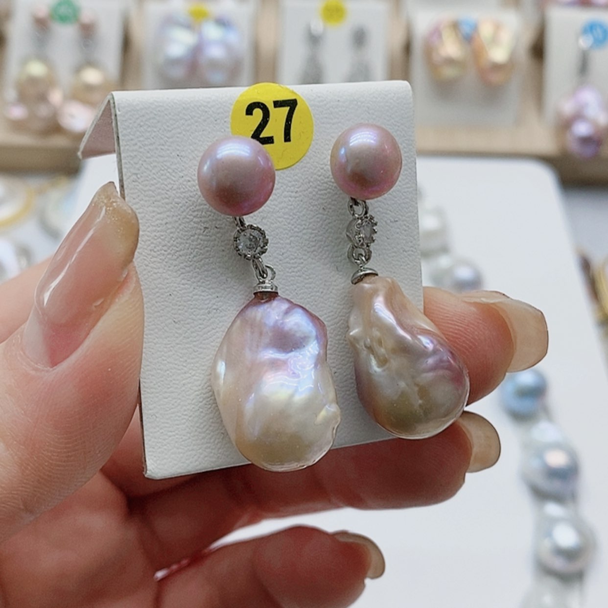 【闪购商品】银S925镶嵌淡水珍珠耳饰