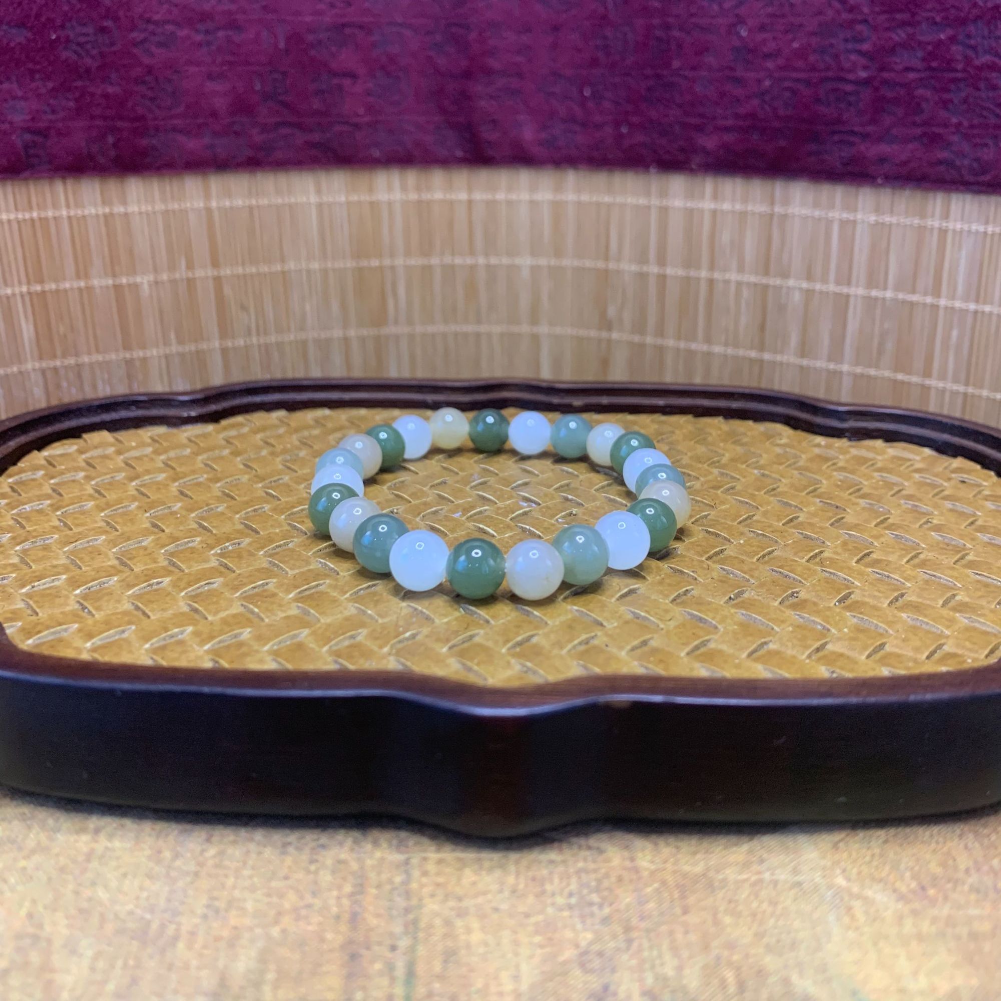 Z和田玉多宝圆珠手串（卡8）0899