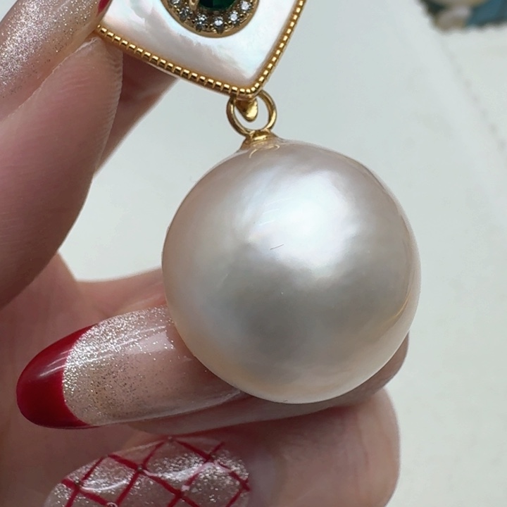 拼合珍珠（马贝珠）颈饰银S925镶嵌