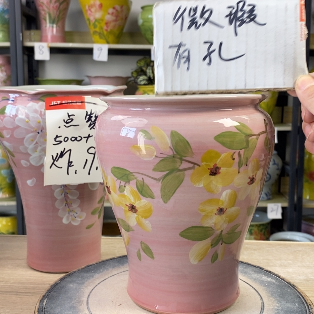 景德镇手工手绘陶瓷花盆