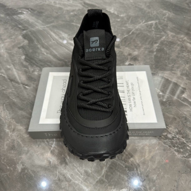 9200-60高端品质男鞋男士男款舒适时尚户外百搭透气黑色厚底网面