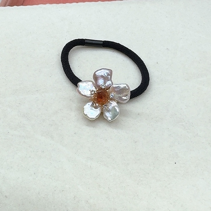 淡水珍珠发饰银S925镶嵌