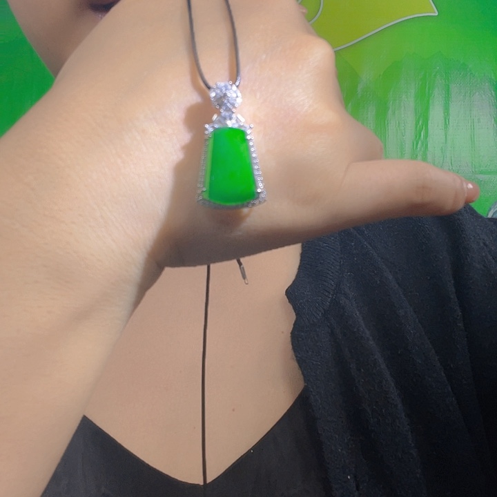 翡翠吊坠(不含链)银S925镶嵌