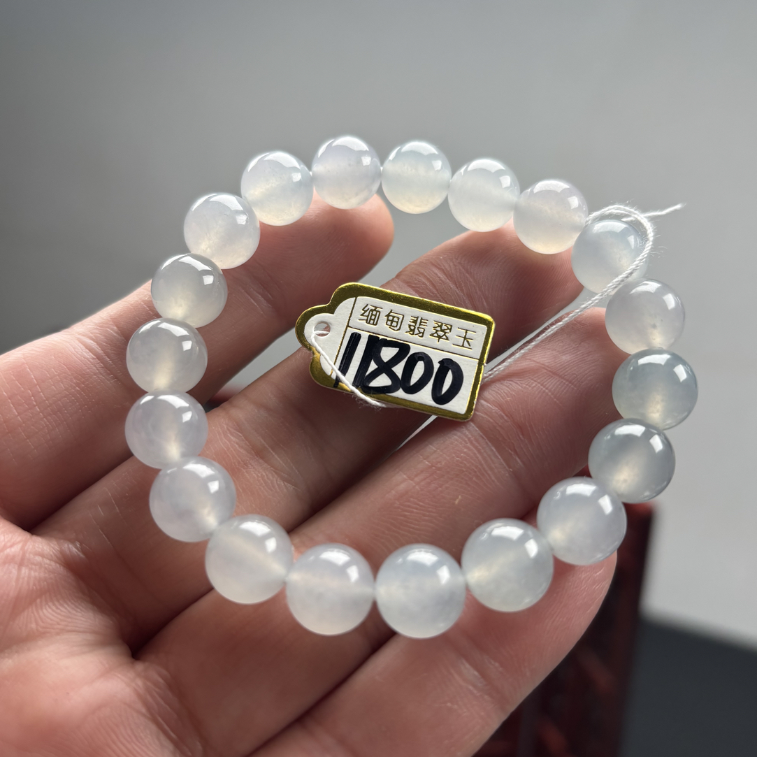 缅甸天然翡翠a货 全透冰蓝卡10*19颗