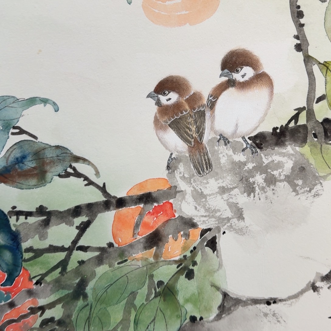 国画纯手绘山水花鸟作品