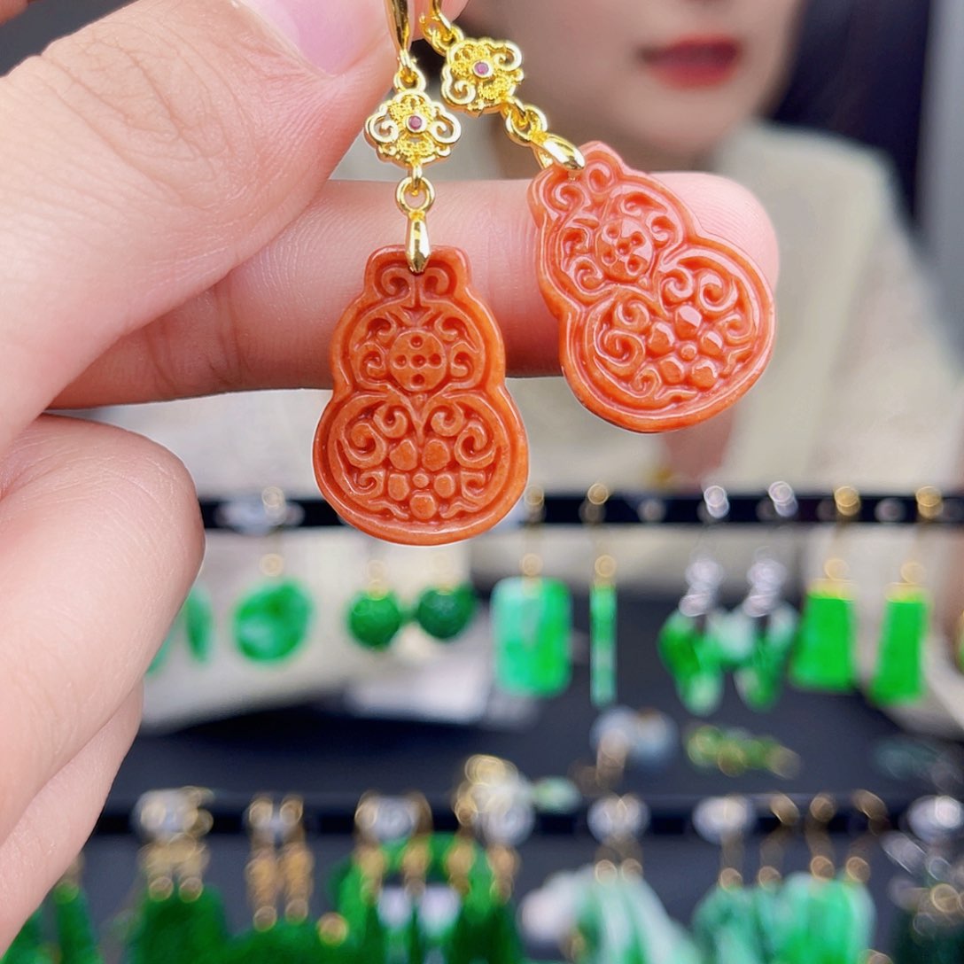 翡翠未镶嵌耳饰饰品