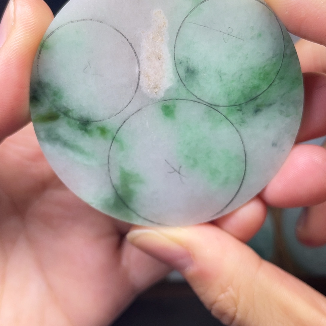 定制翡翠未镶嵌三个平安扣包工