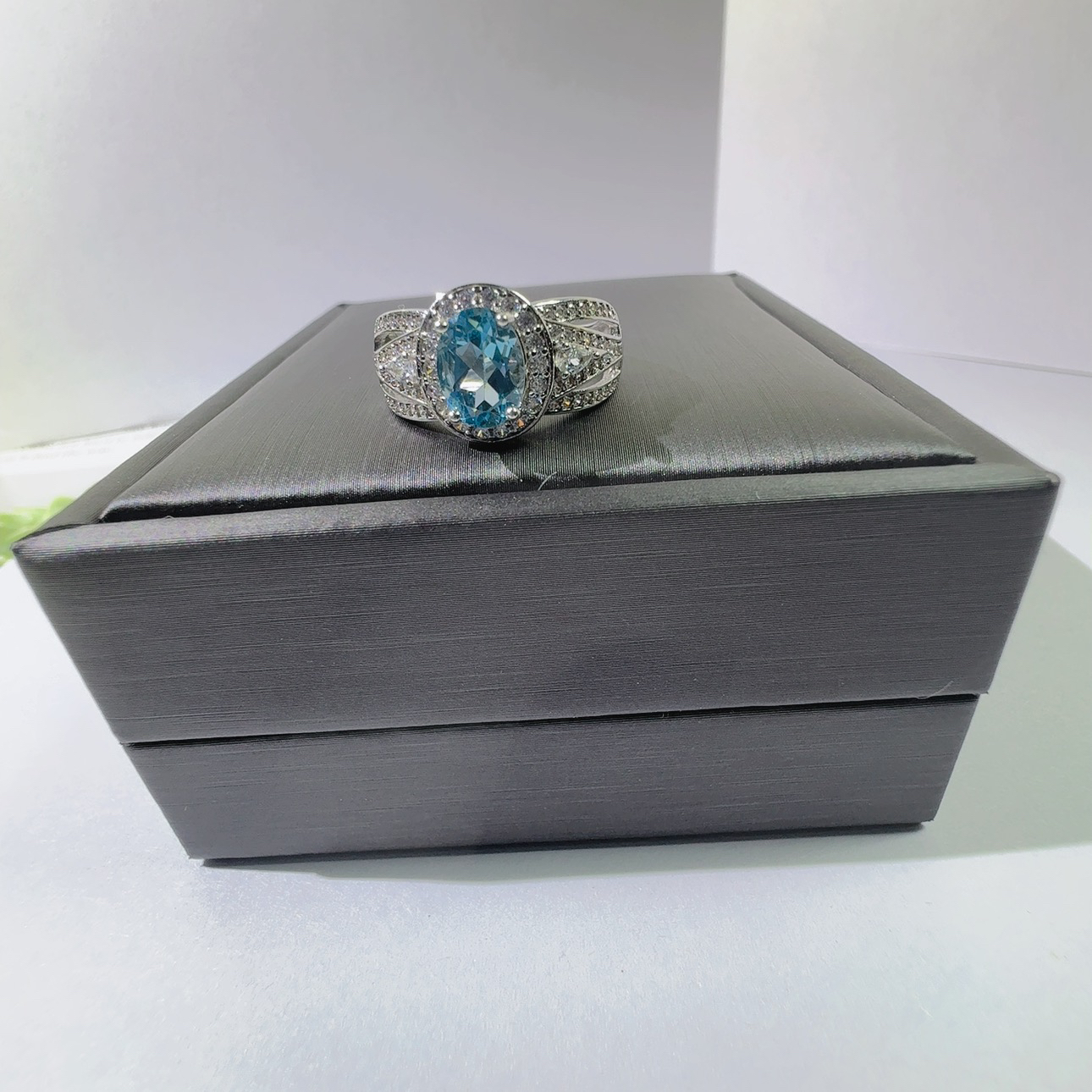 世纪珠宝S925银天然托帕石戒指 可调节厚重用银