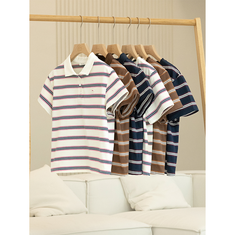 【特卖捡漏】美洋MEIYANG星球杯T恤 色织柔棉|复古条纹POLO圆领短袖