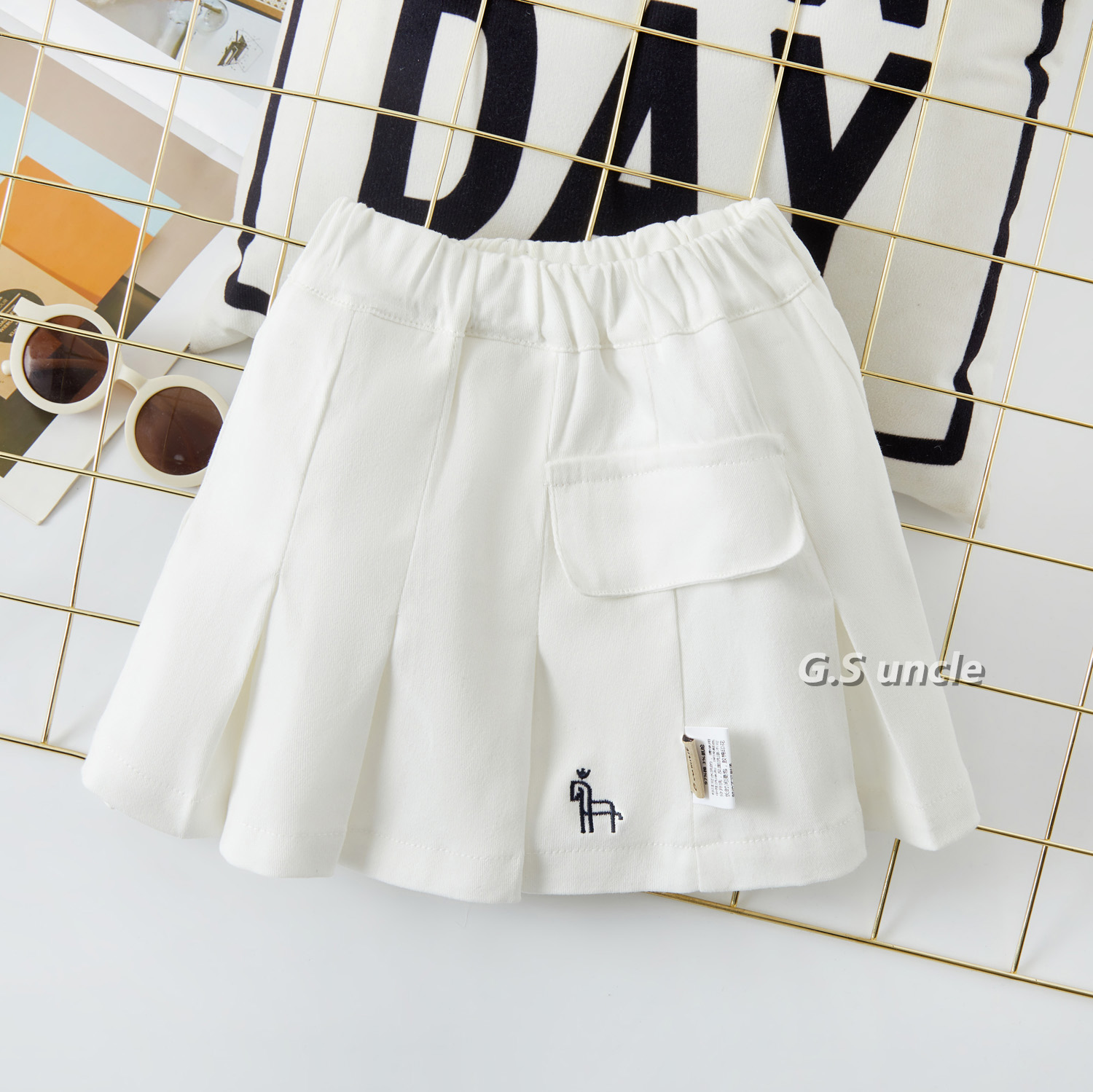 【月牧星海】B123女童春夏款半身裙时尚休闲百搭纯色韩版学院风