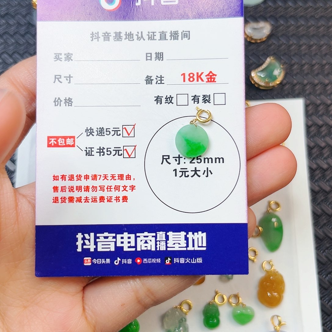 嫣***婕翡翠18K金镶嵌颈饰