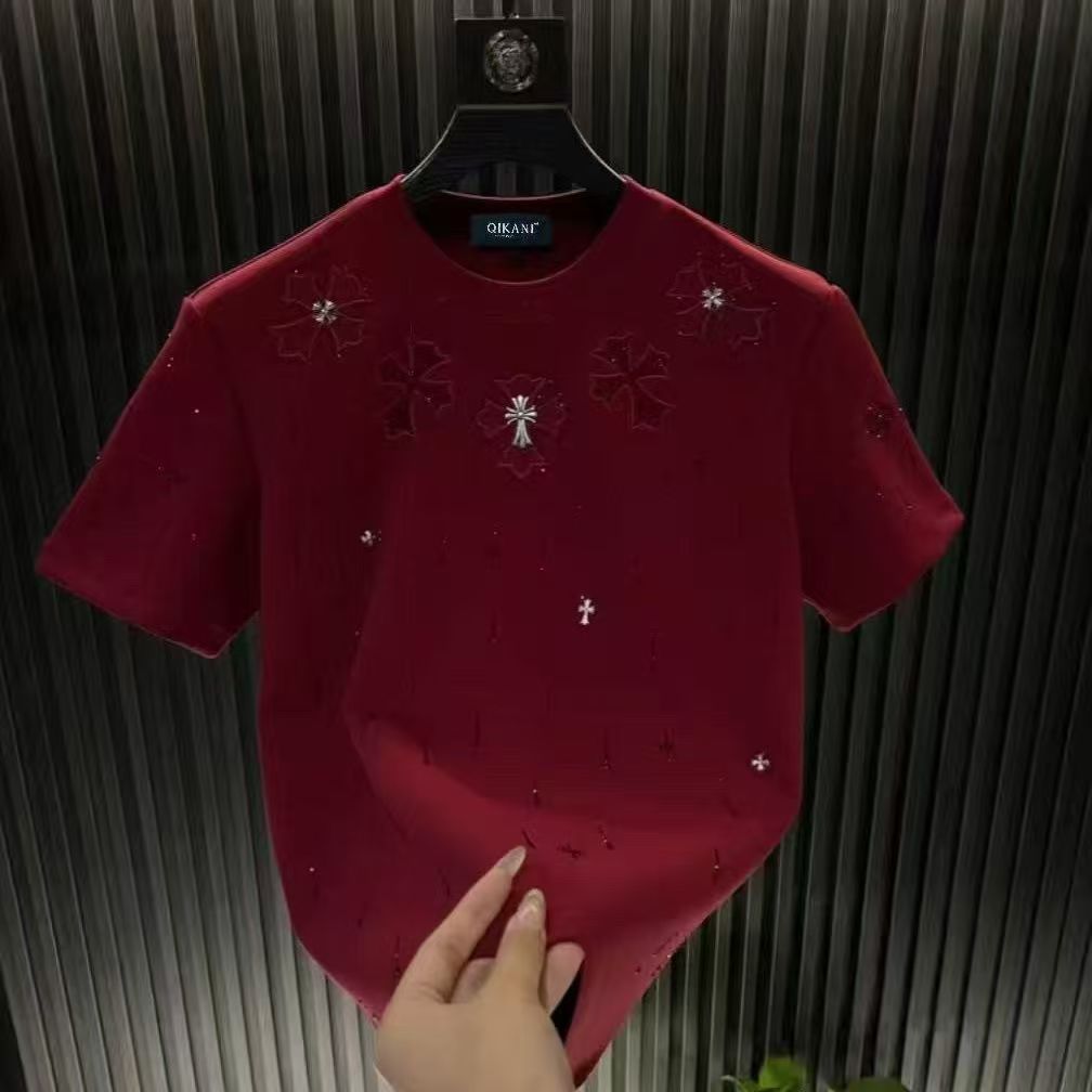 满钻轻奢短袖重工满钻废土风半袖满钻星空轻奢潮牌多巴胺国潮爆款