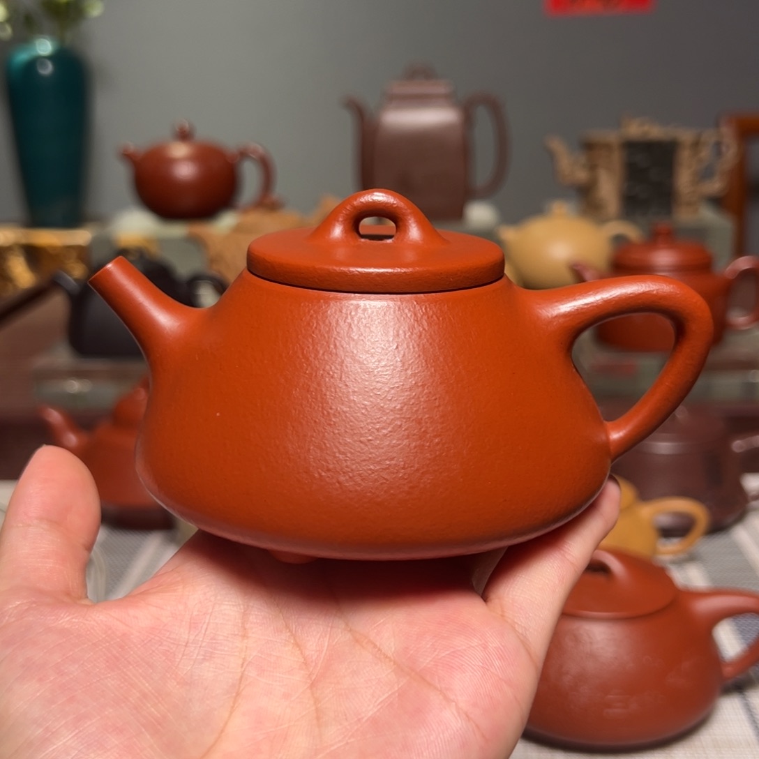 茶壶紫砂全手工子冶石瓢小煤窑朱泥200cc