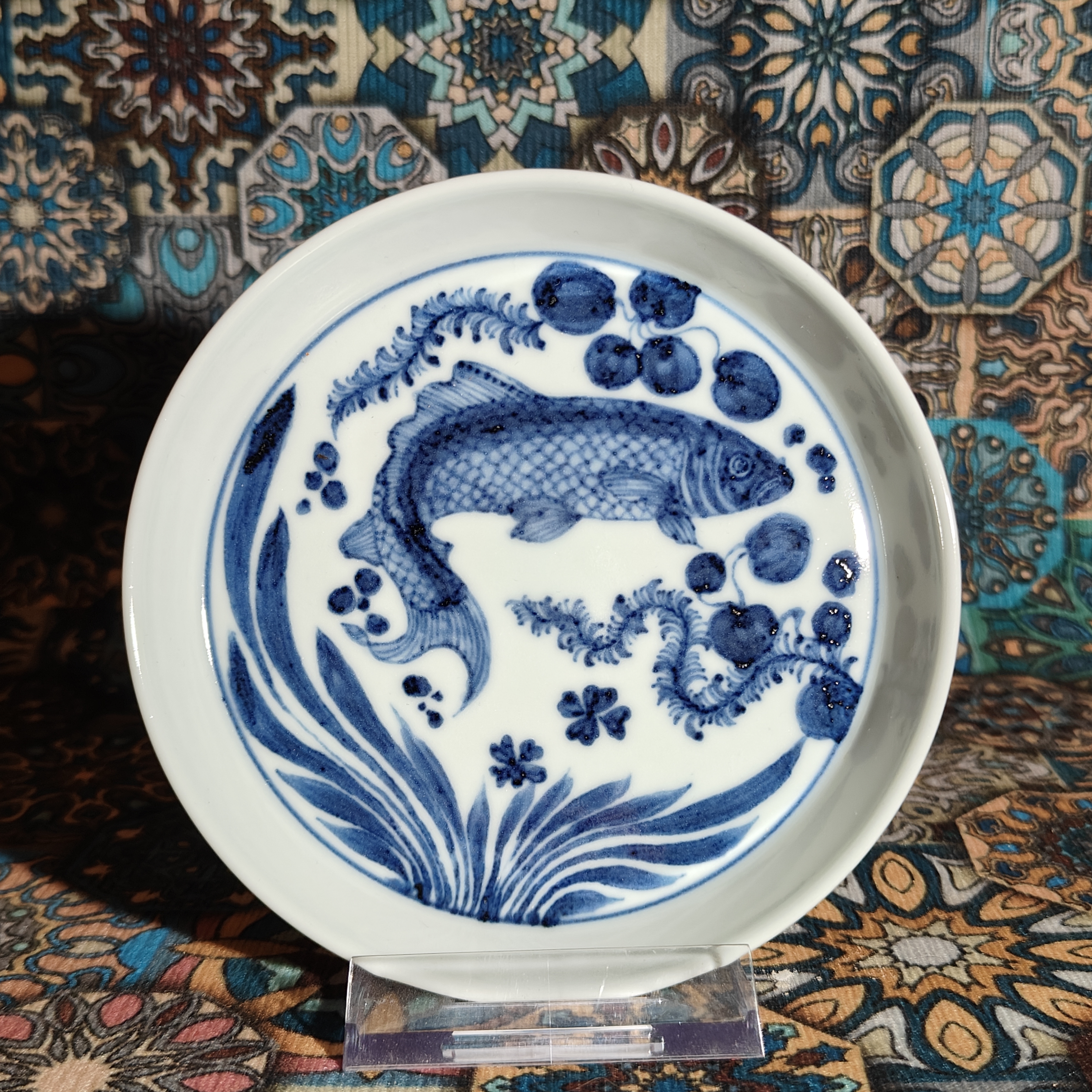 仿古瓷 元青花青花鱼藻纹