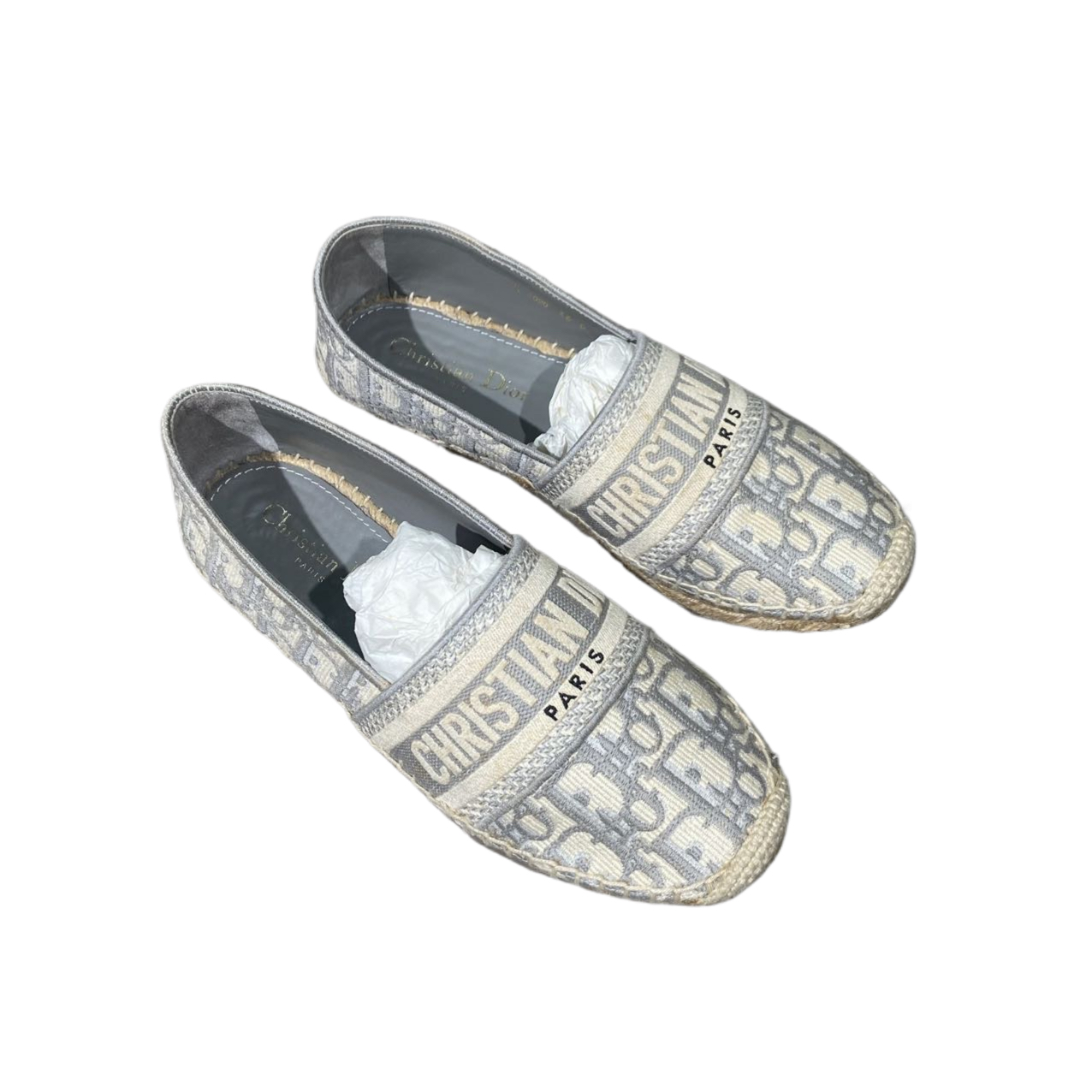 95新 DIOR/迪奥 36码 灰色满印渔夫鞋 re8319