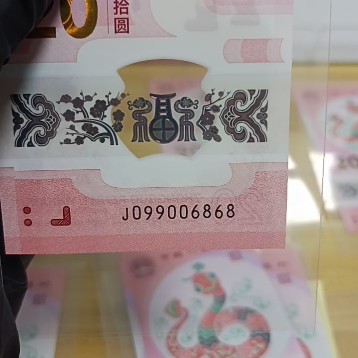 塑料蛇钞号码如图所示099006868圆圆尾68