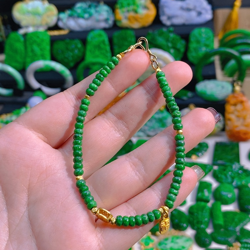 【闪购商品】翡翠手链未镶嵌小米珠手串