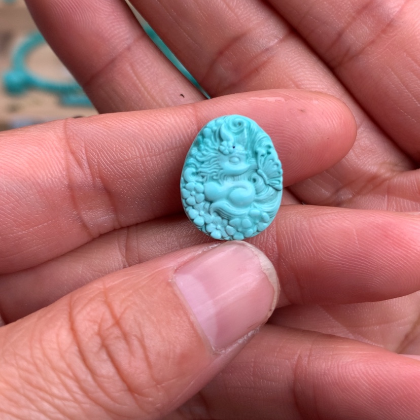 【闪购商品】绿松石狐狸牌未镶嵌
