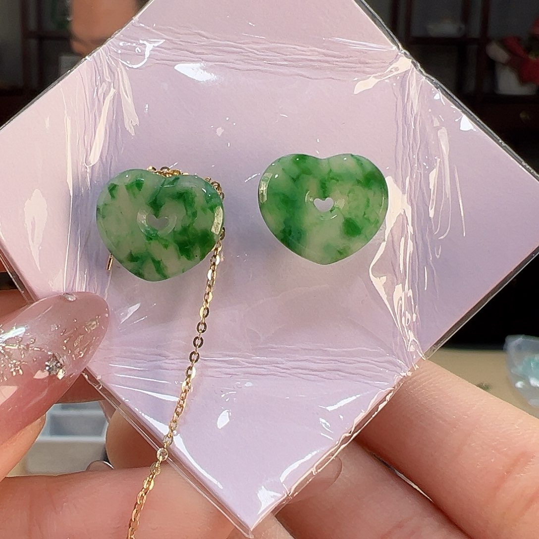 翡翠耳饰18K金镶嵌耳环52