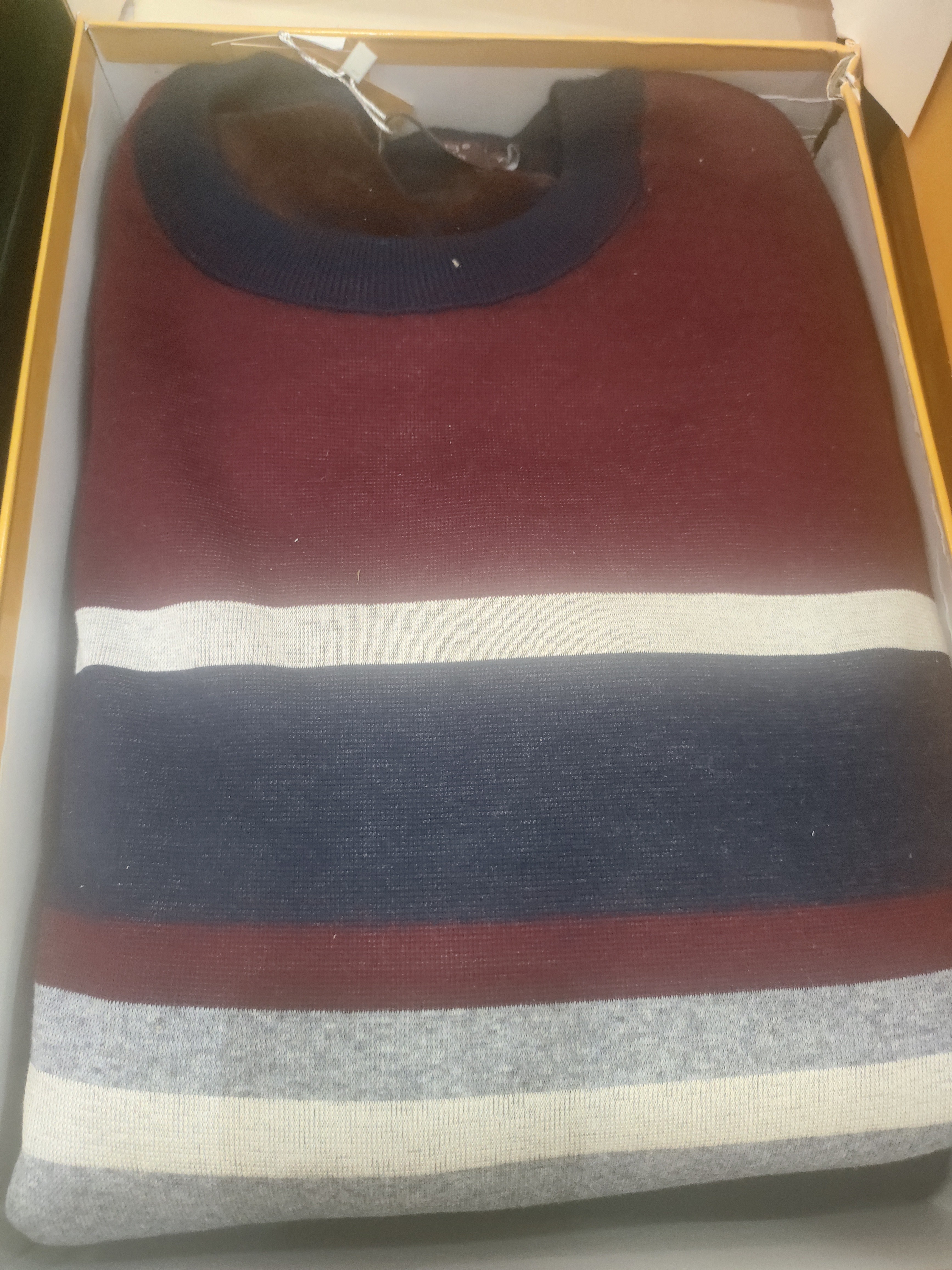 8G-51秋冬季简约撞色条纹休闲加绒加厚圆领保暖套装