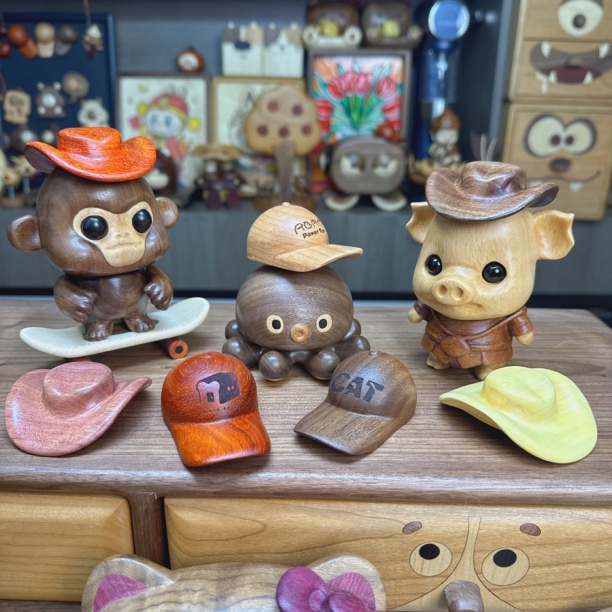 创意原木磁吸帽子冰箱贴  装饰品 可定制logo 