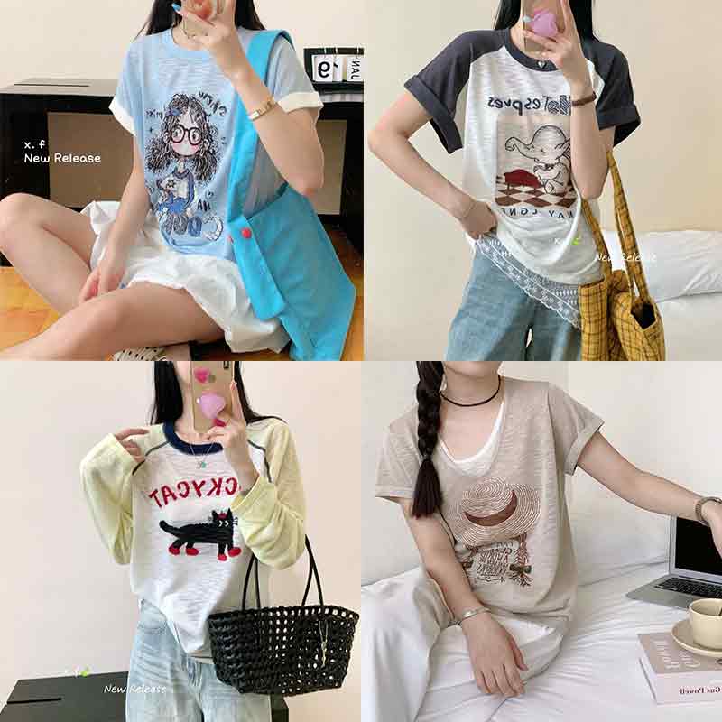 【糖糖150-185】新款醋酸麻/桑蚕丝/天丝上衣夏季百搭