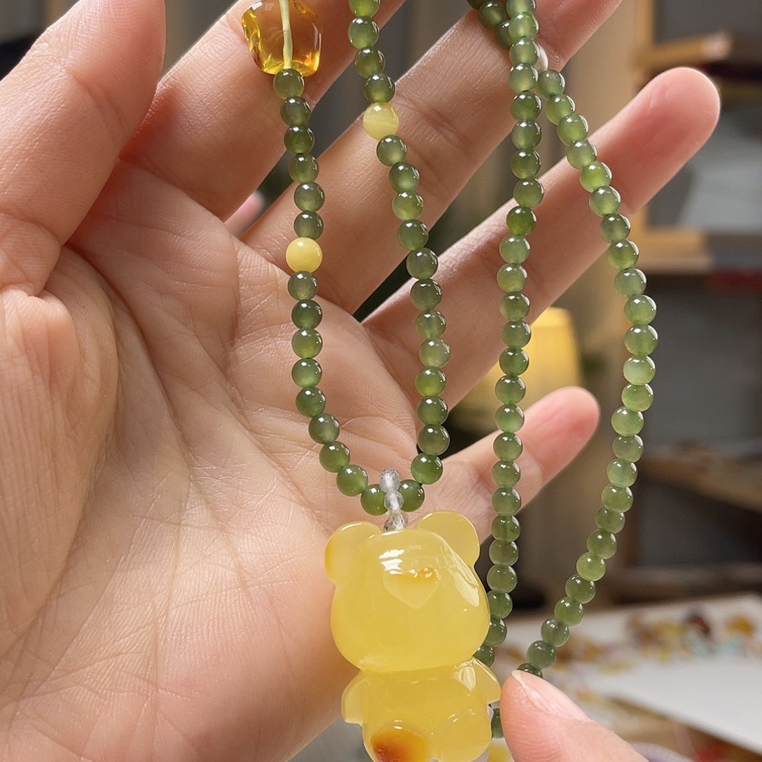 蜜蜡裸石未镶嵌蜜蜡吊坠