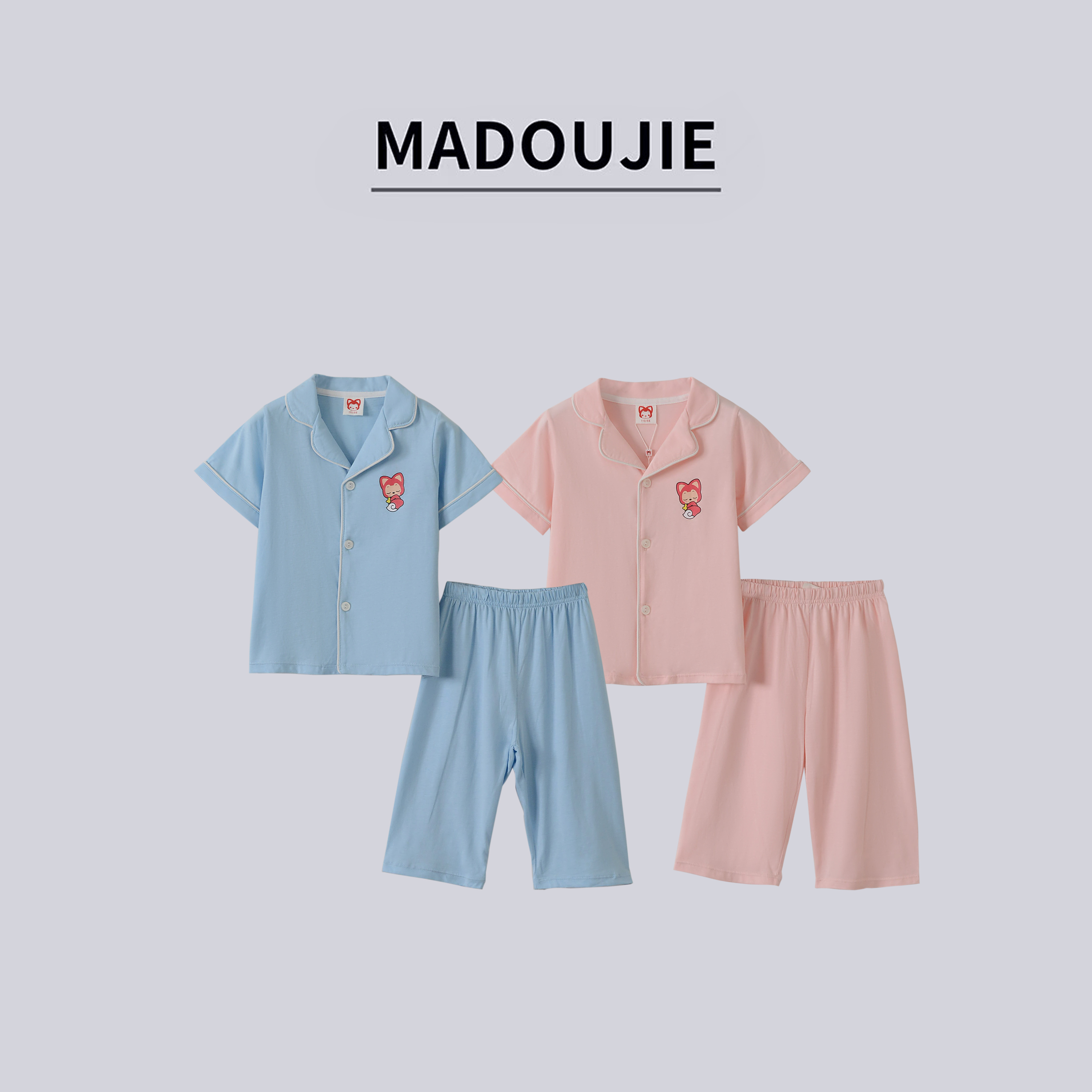 007童装夏季25新款洋气宽松T恤男童女童短袖套装AMJJ2102439