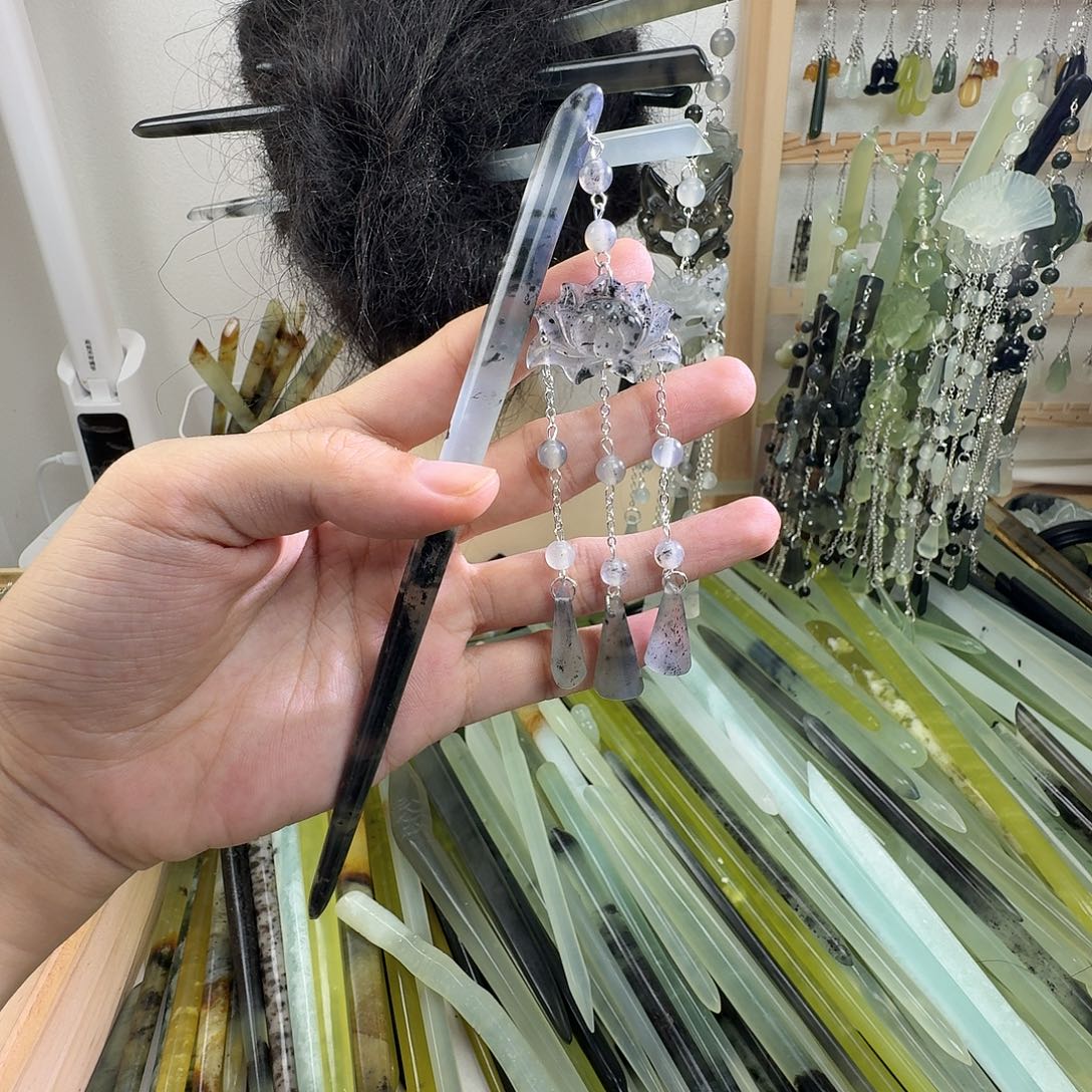 未镶嵌蛇纹石玉发饰