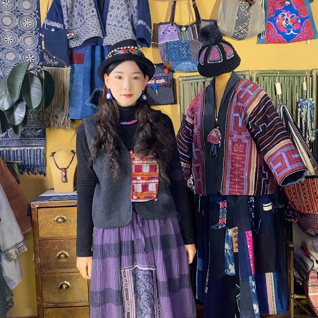 织绣浅****D手工制作半身裙