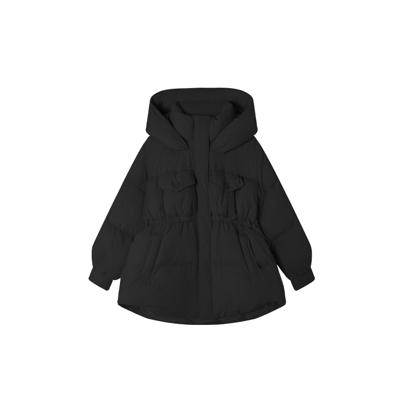 新款简约设计感奶呼呼宽松连帽短外套 81005-8677