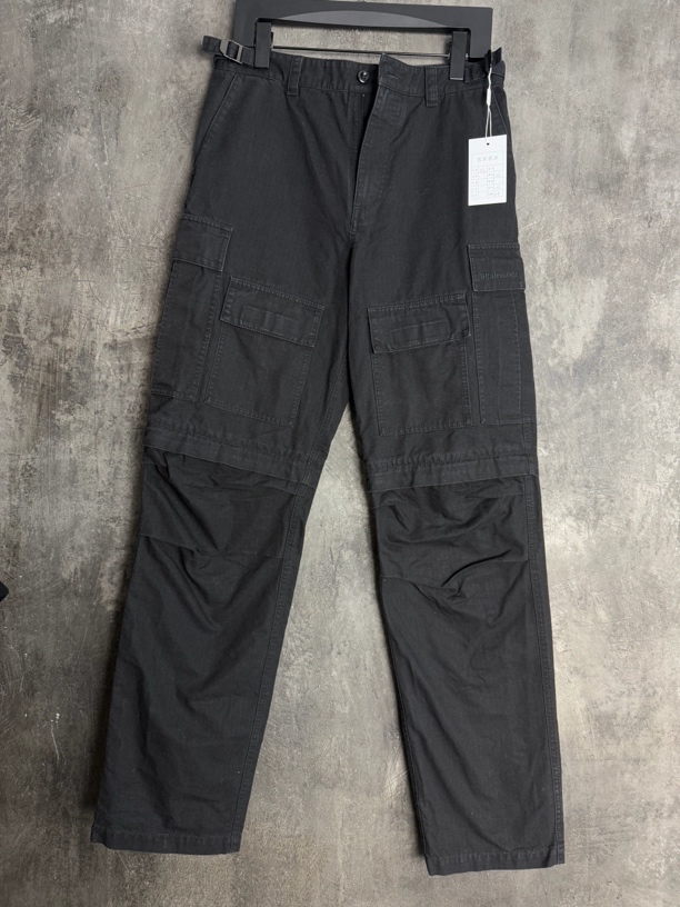 全新未使用 Balenciaga/巴黎世家  Cargo水洗黑色可拆卸工装裤