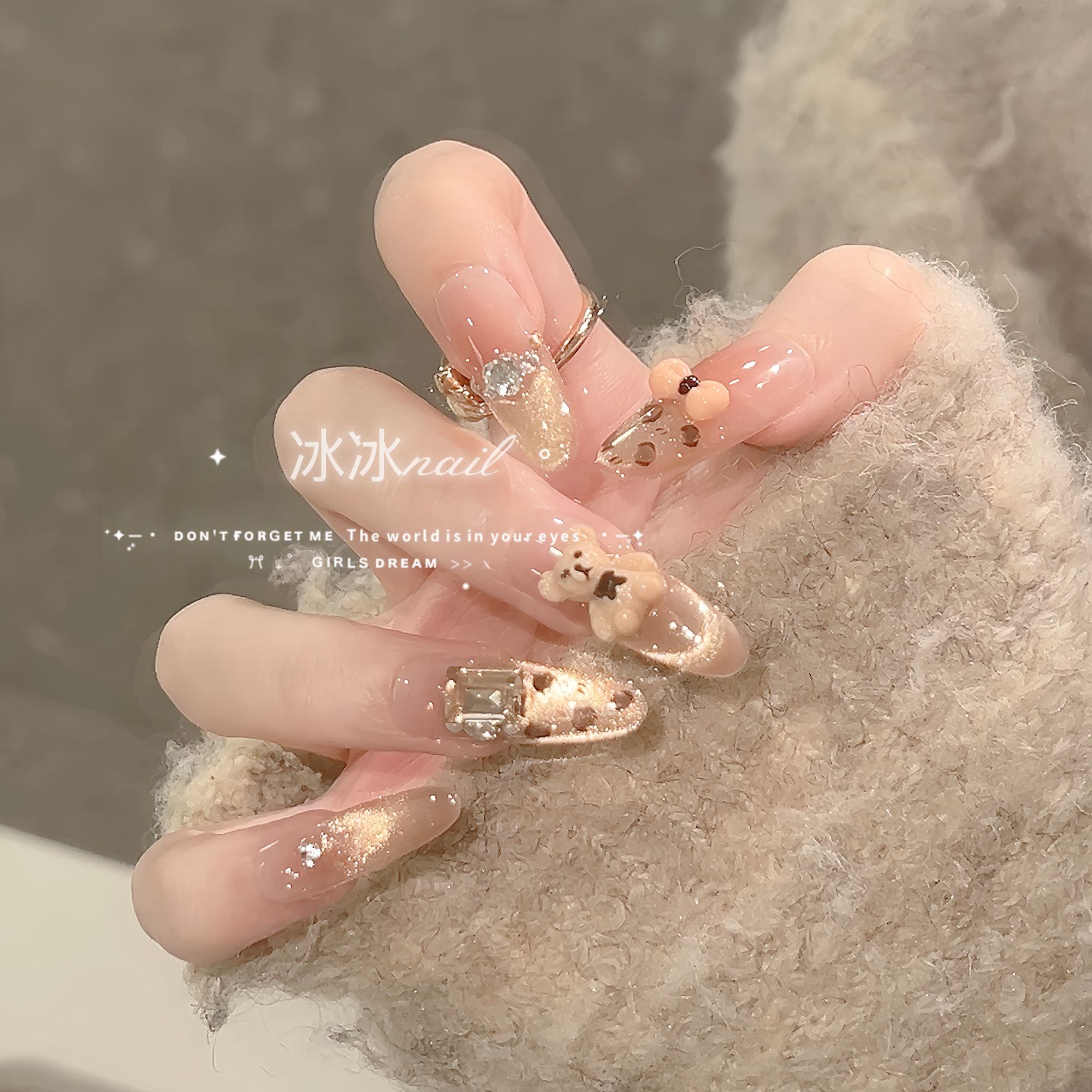 【布朗熊】秋冬金钱豹纹高颜值甜酷辣妹纯欲显白手工穿戴甲