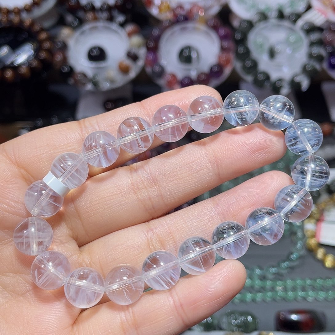 手链未镶嵌水晶蓝针手串