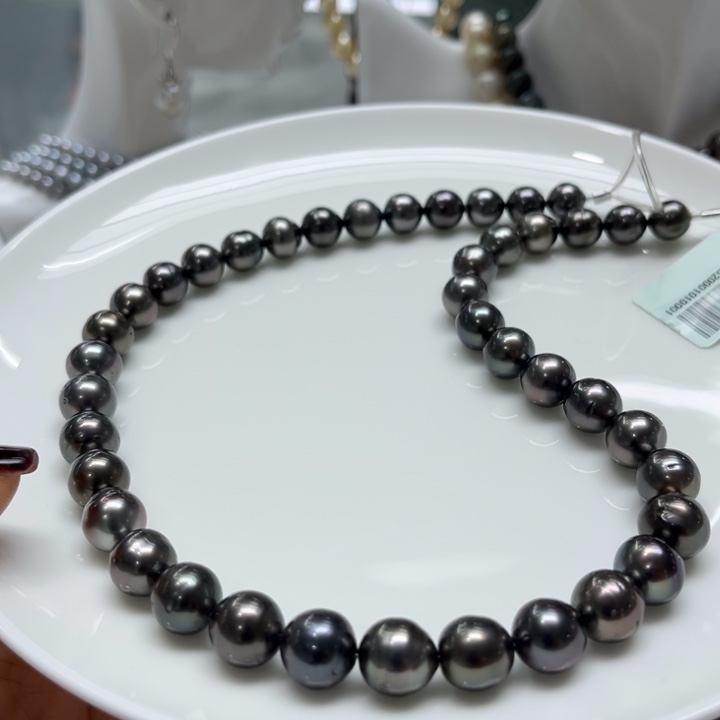 海水珍珠项链银S925镶嵌8-11mm