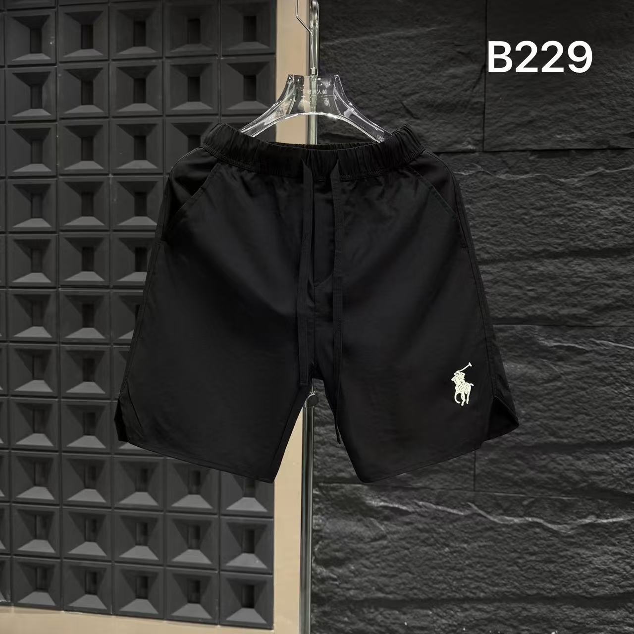 CB-B229-运动休闲时尚百搭男士夏季薄款潮流刺绣速干宽松五分短裤