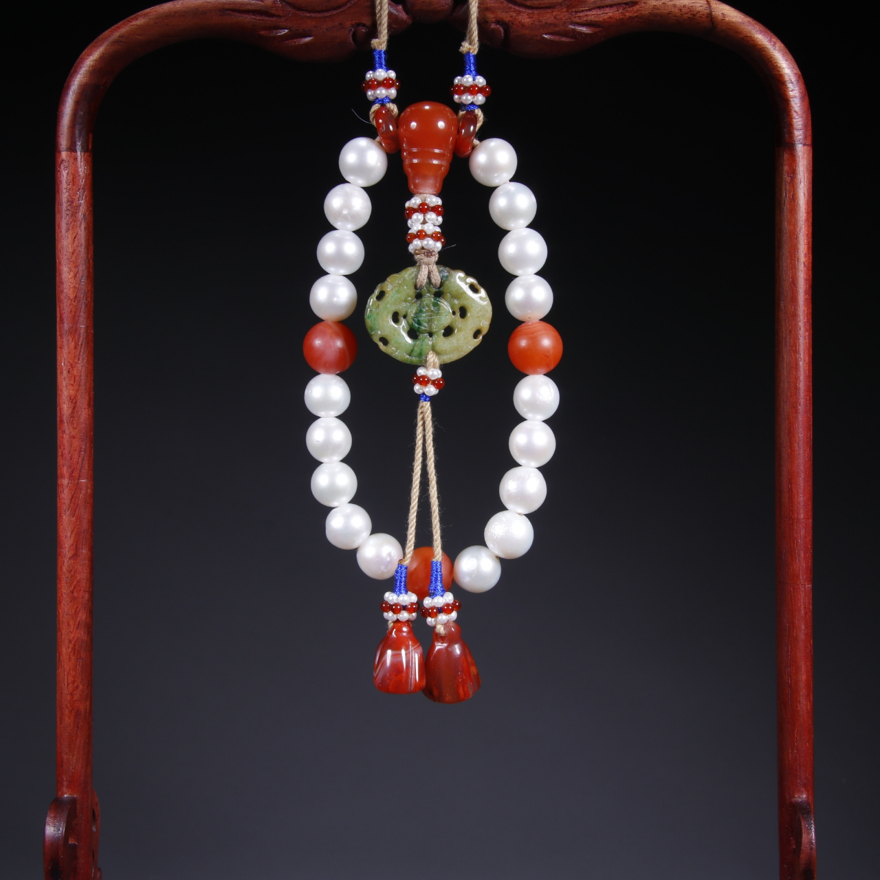 文山居K 珍珠配南红手持