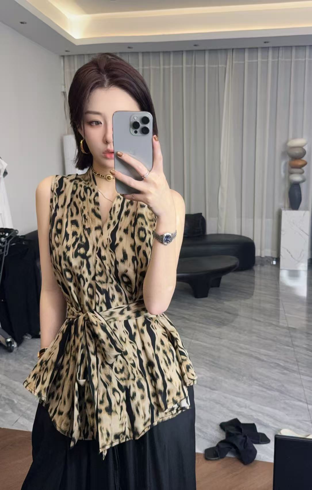 【Y&YI JIN】设计师款小众豹纹马甲