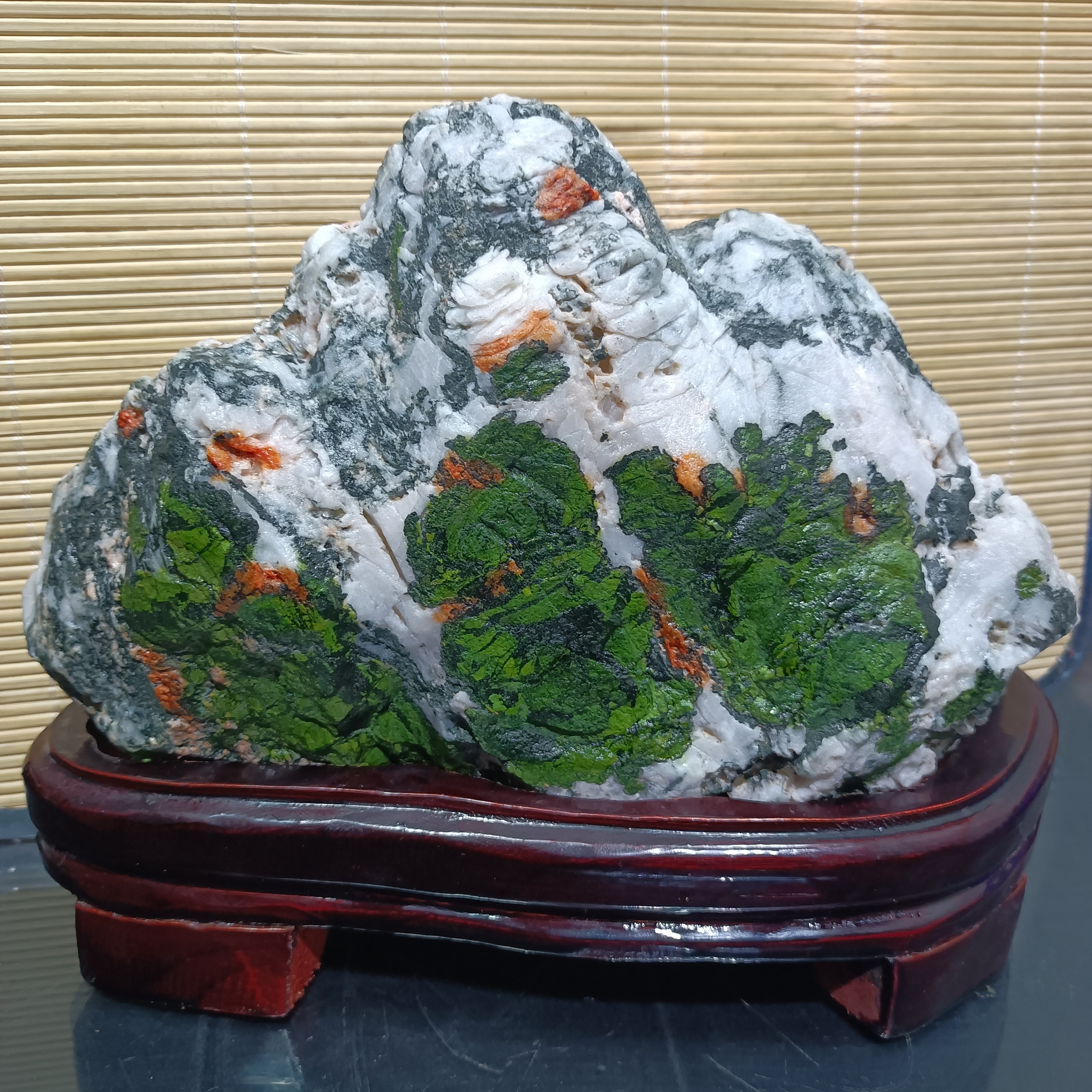 高档青海七彩石中式摆件摆设工艺品室内家居办公室玄关装饰礼品