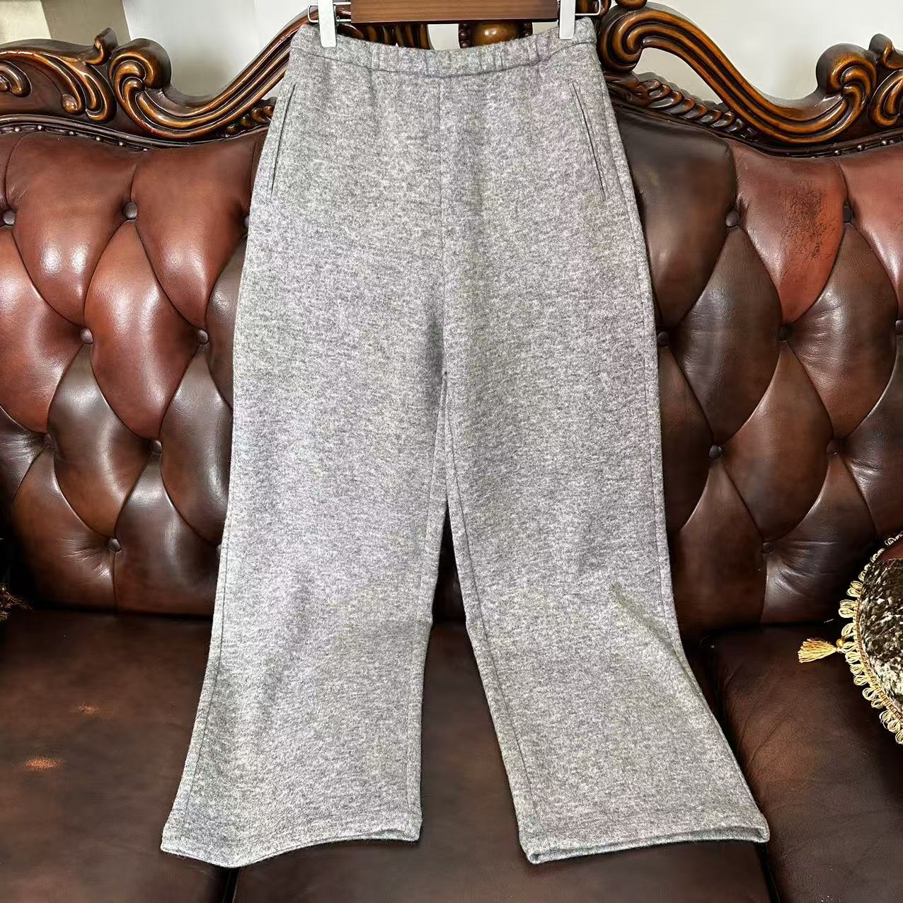 2色秋冬加厚羊毛直筒裤百搭暖和352566-95189