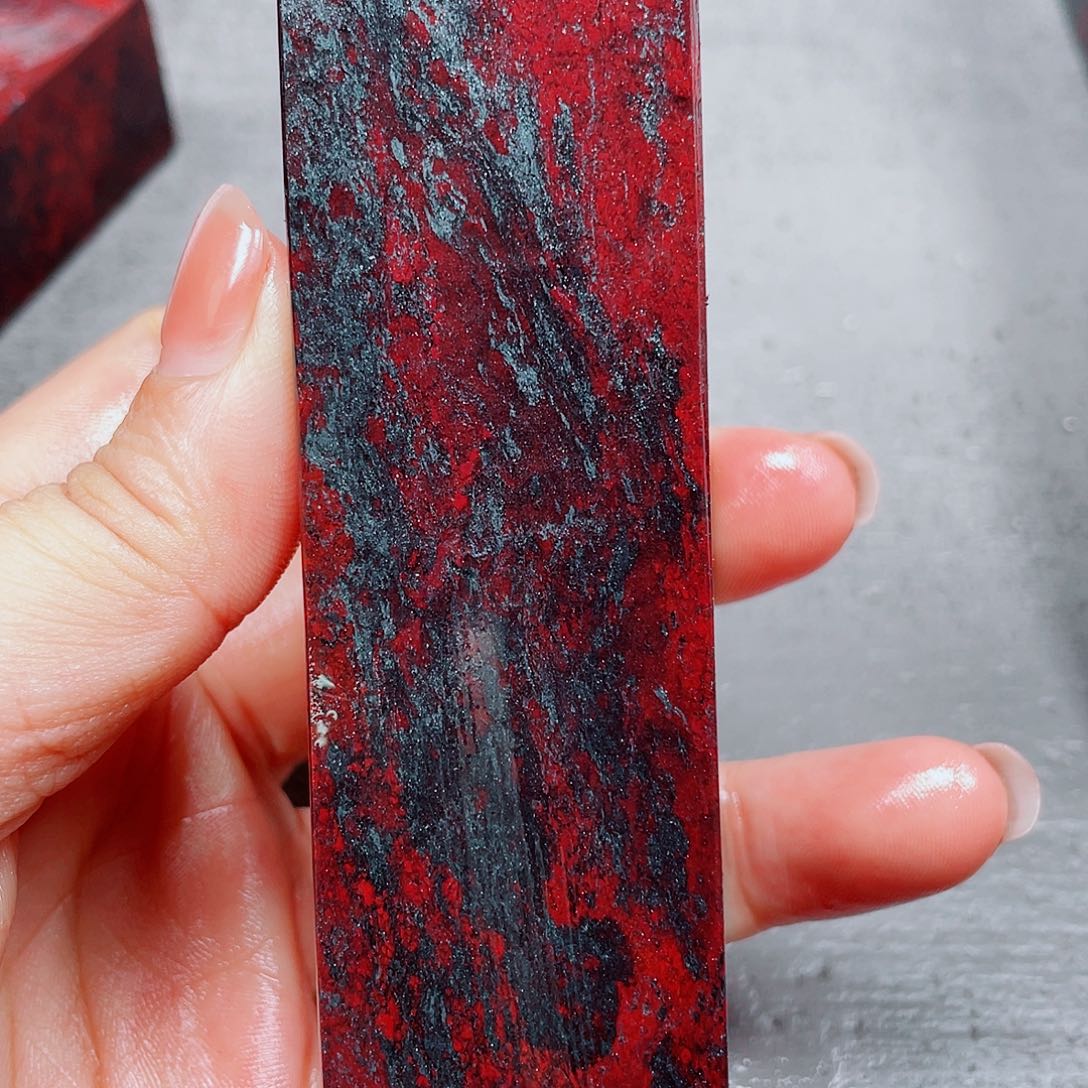 玉桂林鸡血玉印章镇尺49