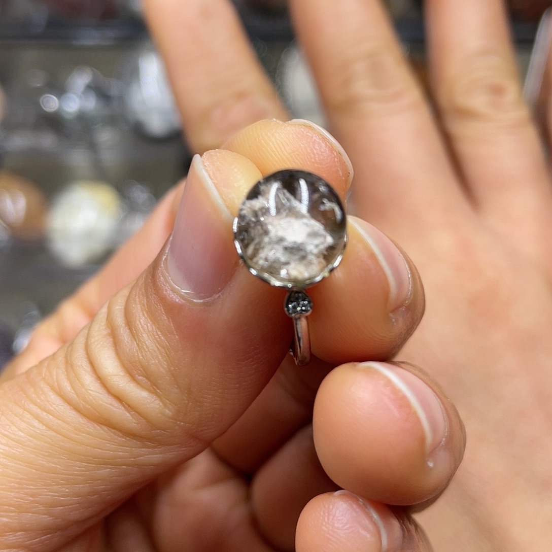 【闪购商品】水晶珠宝半成品银S925镶嵌戒指
