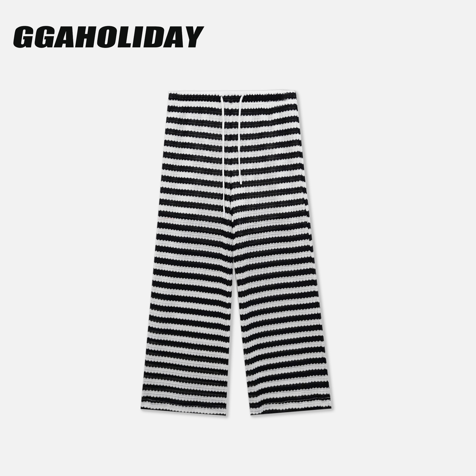 【上新】GGAHOLIDAY新款百搭复古宽松垂感条纹休闲直筒长裤-153019