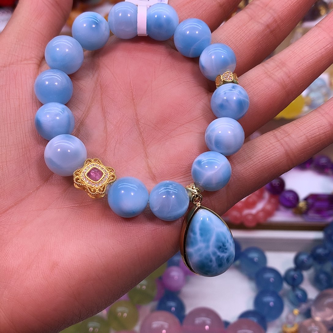 针钠钙石（海纹石）手链未镶嵌手链