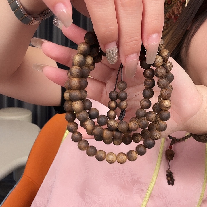 沉香手串浩*0.9白棋多圈多样性发一
