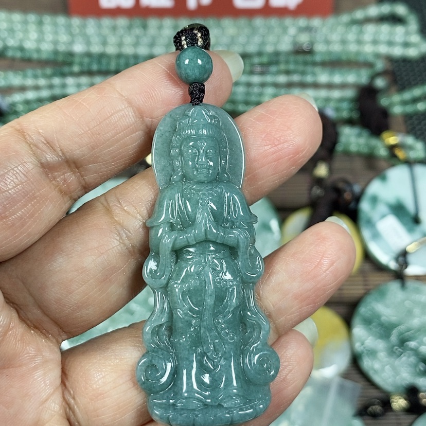 【闪购商品】翡翠颈饰未镶嵌玉吊坠翡翠玉站观音