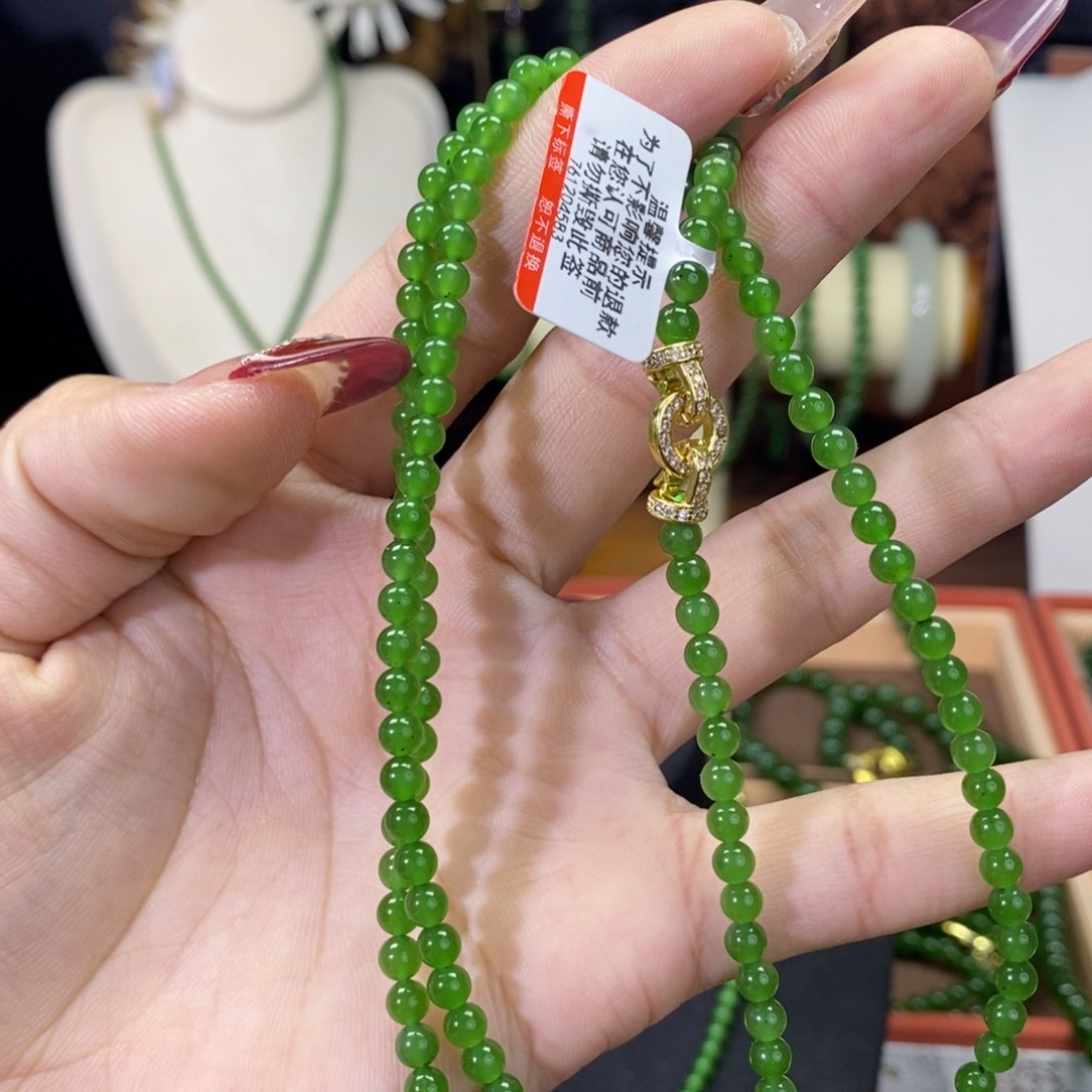 和田玉（碧玉）颈饰未镶嵌辣4