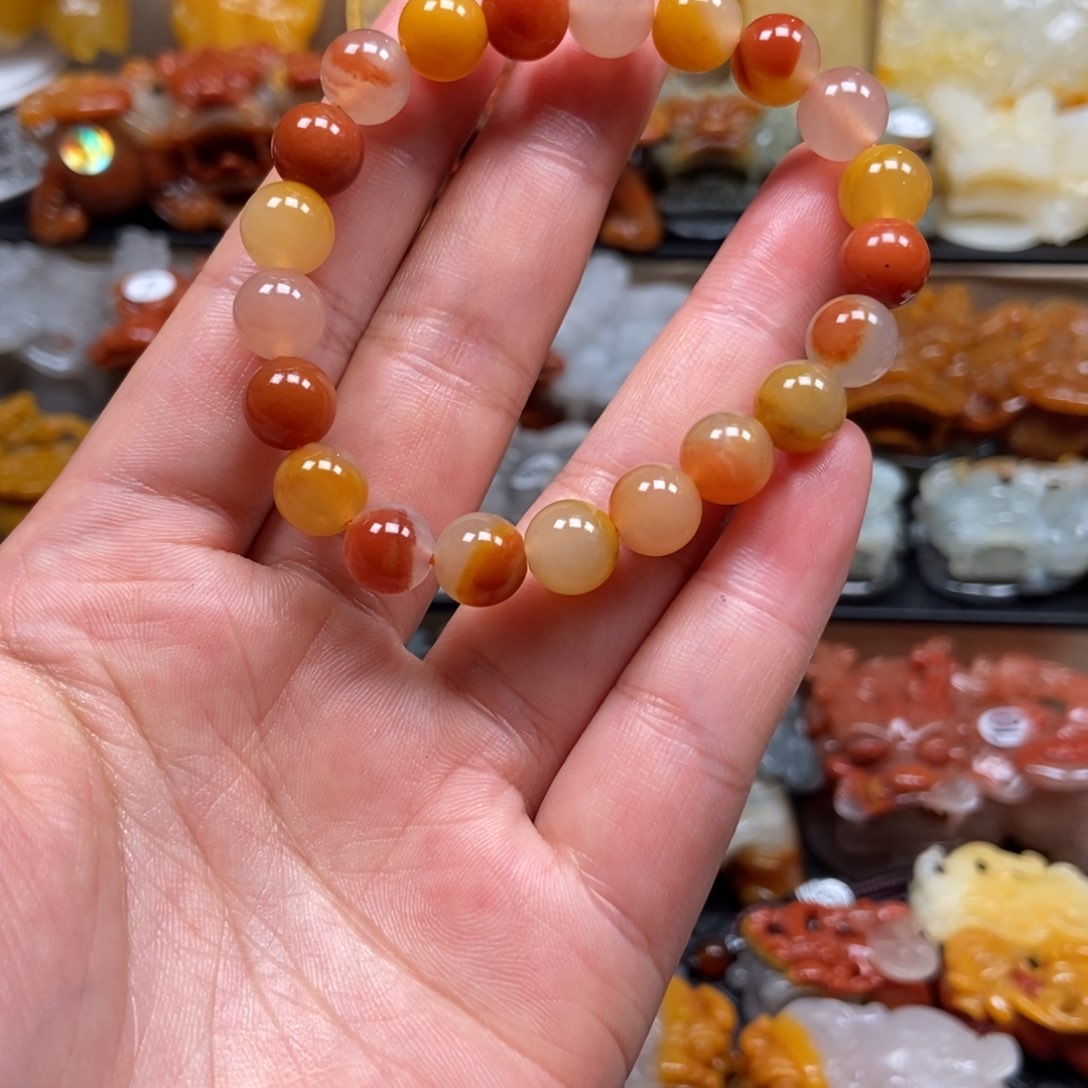 石英质玉（黄龙玉）手串未镶嵌