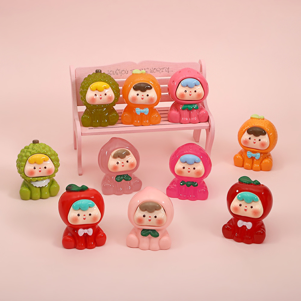 盲袋对碰树脂水果崽崽diy手工居家桌面摆件车载网红动物可爱