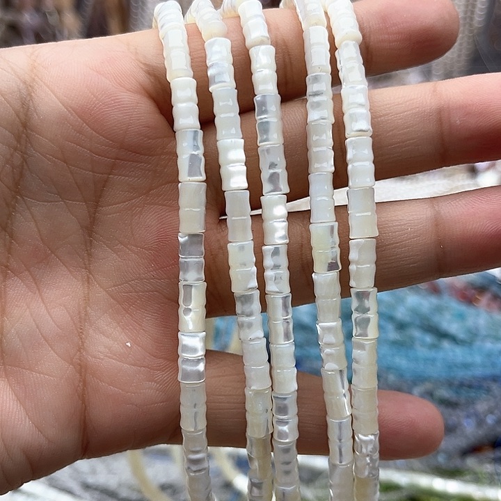 未镶嵌玛瑙/玉髓珠宝半成品一条5/8mm左右白蝶贝竹节